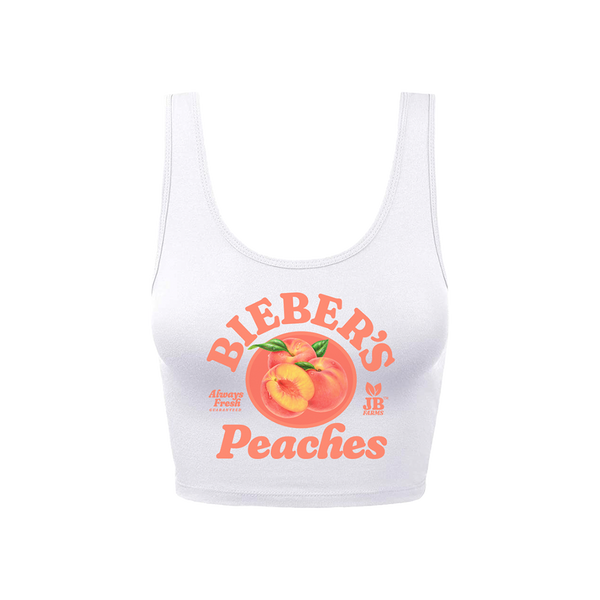 Peaches White Crop Tank Bralette Justin Bieber Official Store